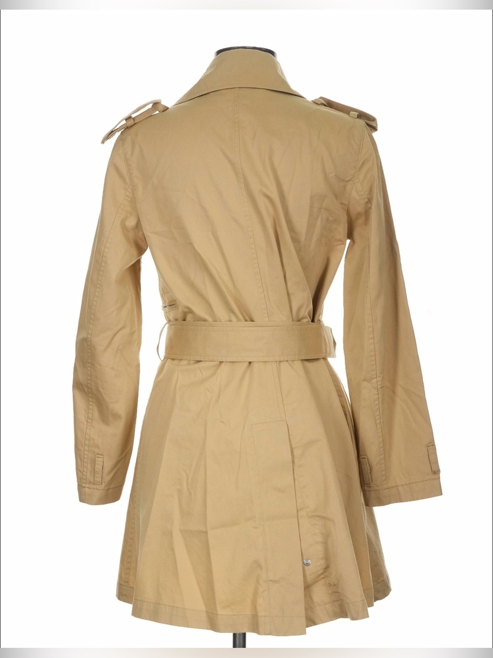 Ralph Lauren Black Label Double Breasted Trench Coat 8 Belted Buckle Tan Khaki - Picture 4 of 6